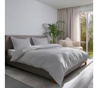 Juego de Funda nórdica para Cama de Matrimonio Modelo Detroit, poliéster Cepillado de Microfibra, Gris, Funda nórdica de Matrimonio + 2 Fundas de Almohada 50 x 80 cm - Suave, Resistente y fácil de