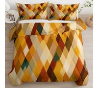 Juego de Funda Nórdica Reversible 3 Piezas Para Cama de 105 cm, Motivo Triángulo Abstracto, Microfibra Extra Suave Transpirable Fundas Edredón - Formas Geométricas Estampada Juego de Ropa 200 x 200 cm
