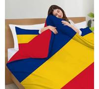 Juego de Funda Nórdica Reversible Cultura Nacional Funda Edredon Cama 135/150 Bandera Rumana Fundas Nórdica 240x220cm con 2 Fundas de Almohada Suave y Transpirable, Rojo Amarillo