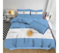 Juego de Funda Nórdica Reversible Cultura Tradicional Funda Edredon Cama 135/150 Bandera De La República Argentina Fundas Nórdica 240x220cm con 2 Fundas de Almohada Suave y Transpirable, Azul Claro