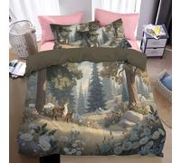 Juego De Funda Nórdica Reversible De Microfibra para Cama Cama135/150 Conestampado Bosque Extraño, Funda Edredón220 X 240 Cm Y2 Fundas De Almohada,Patrones Animales La Selva