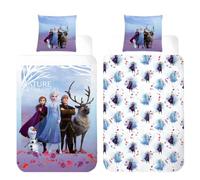 Juego de Funda Nórdica Reversible Disney Frozen | Sisters Forever | Funda Nórdica 140 × 200 cm + Funda de Almohada 50 × 70 cm | 100% Algodón | Ropa de Cama Infantil Oficial Disney