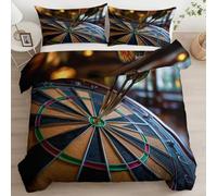 Juego de Funda Nórdica Reversible para Niños y Niñas Surrealista Fotografía Deportes Dardos De Dos Caras Juego de Edredón y Almohadas para Cama Infantil - 150 x 220 cm