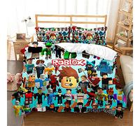Juego De Funda Nórdica Roblox con Fundas De Almohada A Juego 120 Hilos Funda Protectora De Edredón Garantizada Colección De Ropa De Cama Premium ((150x200cm)-Cama de 90,Roblox 05)
