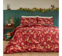 Juego de Funda nórdica Sleigh Team de Edredón Día del Trineo: Ropa de Cama navideña Reversible ultrasuave (Rojo - Individual)
