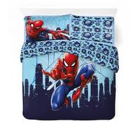 Juego de funda nórdica Spiderman de algodón para 2 personas, juego de cama reversible de 240 x 220 cm, 2 fundas de almohada de 65 x 65 cm, 100% algodón (juego Spiderman)