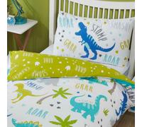 Juego De Funda Nórdica Y Funda De Almohada De Dinosaurio Asombroso Verde