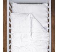 Juego de funda nórdica y funda de almohada para bebé, 4 piezas, 135 x 100 cm, diseño de corazón (blanco)