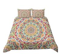 Juego de funda nórdica y fundas nórdicas étnicas con diseño de mandala, modelo BED0117 (juego de 1 funda nórdica y 2 fundas de almohada de 264 x 228 cm)