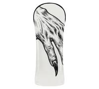 Juego de funda para cabeza de club de golf, de piel premium, impermeable, con etiqueta de número, para conductor de madera, híbrido, monstruos aterradores, arte a mano