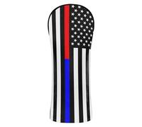 Juego de funda para cabeza de golf con diseño de bandera estadounidense de bombero, con etiquetas de números para maderas y conductor híbrido
