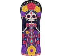 Juego de funda para palo de golf, accesorios de cuero de primera calidad con etiquetas de números diseñados para adaptarse a todos los bosques y conductores, flor mujer, Día de los Muertos, Catrina