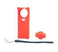 Juego de funda protectora de silicona para Insta360 X5, funda suave anticaída para cámara con tapa de lente y cordón antipérdida, color negro