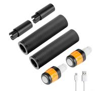 Juego de fundas de agarre de silicona para NINEBOT para barra de extensión Max G30 con tira LED integrada, manillar ergonómico, resistente al desgaste, para scooter de 18-22 mm, negro, rojo, naranja