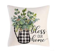 Juego de fundas de almohada de moda, 2 piezas con patrón a cuadros en blanco y negro, perfecto para la estética moderna del hogar (D)