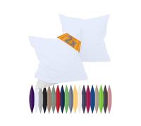 Juego de fundas de almohada de tejido renforcé en paquete doble - 100% algodón - Diseño sencillo y elegante, en 8 colores lisos, 100 % algodón, weiß, 80 x 80 cm