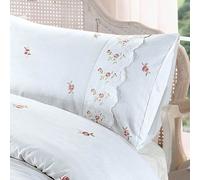 Rapport Home Sophie - Juego de Funda nórdica Bordada con Encaje Floral, poliéster y algodón, Color Blanco, tamaño King, 230 x 220 x 1 cm