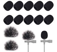 Juego de fundas de espuma para parabrisas de auriculares de solapa profesional, compatible con mini fundas de micrófono (12 piezas)