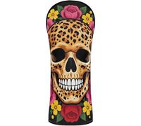 Juego de fundas de golf impermeables con etiqueta de número para conductor y Fairway Woods Dr?le Dia De Los Muertos Léopard Tête De Mort Fleur Mexicaine