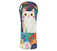 Juego de fundas de golf The Cat in The Garden de cuero de primera calidad con etiquetas intercambiables para conductor Fairway Hybrid Wood Golf Driver para hombres