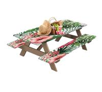 Juego de fundas de mesa de picnic con fundas de banco, fundas de mesa de picnic, manteles elásticos a prueba de agua para mesas rectangulares, barbacoas, picnics, pintura