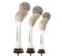 Juego de fundas de punto para palos de golf con pompones híbridos para Driver y Fairway, 3 piezas, fundas de punto para palos de golf | Gorras ligeras para familia, amigos y compañeros de trabajo