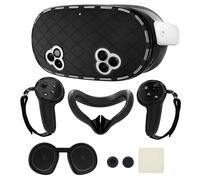 Juego de fundas de silicona 6 en 1 para accesorios Meta Quest 3S, accesorios de cubierta protectora Juylay VR para Oculus Quest 3S con interfaz facial, cubierta de carcasa, cubierta de agarre para