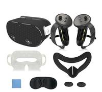 Juego de Fundas de Silicona compatibles con los Accesorios de para Meta Quest 3S, el Juego de Fundas Protectoras Incluye Funda Facial, Funda de Agarre del Mando y Funda Blanda (Negro)