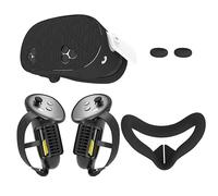 Juego de fundas de silicona mejoradas para Meta Quest 3S, accesorios de protección flexibles Quest 3S VR que incluyen asas de controlador, carcasa protectora (negro)