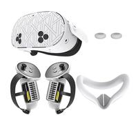 Juego de fundas de silicona mejoradas para Meta Quest 3S, accesorios protectores suaves Quest 3S VR, incluyendo funda de empuñaduras de controladores, cubierta de carcasa y cubierta facial, fundas