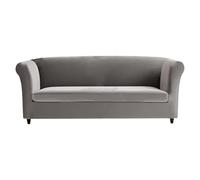 Juego de fundas de sofá elásticas de terciopelo de lujo, fundas Chesterfield antideslizantes para sofá y cojines de 3 plazas, protector de piel gris claro suave para el hogar y la vida, elegante funda
