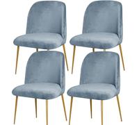 Juego de fundas de terciopelo modernas de mediados de siglo para sillas de comedor, juego de 1/2/4/6 fundas curvadas semirtraseras elegantes protectores para muebles de cocina y sala de estar