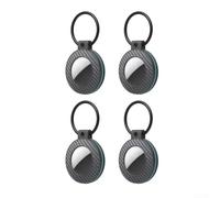 Juego de fundas para Airtag, 4 fundas Ive para Airtag con cierre seguro para llaves, paquete de 4 para Airtag Ive Case bloqueo de seguridad de fibra de carbono (gris + verde)