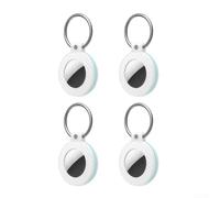 Juego de fundas para Airtag, 4 fundas Ive para Airtag con cierre seguro para llaves, paquete de 4 para Airtag Ive Case bloqueo de seguridad de fibra de carbono (blanco y verde)