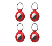Juego de fundas para Airtag, 4 fundas Ive para Airtag con cierre seguro para llaves, paquete de 4 para Airtag Ive Case bloqueo de seguridad de fibra de carbono (rojo + azul)