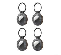 Juego de fundas para Airtag, 4 fundas Ive para Airtag con cierre seguro para llaves, paquete de 4 para Airtag Ive Case bloqueo de seguridad de fibra de carbono (gris + naranja)