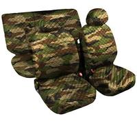 Juego de fundas para asientos de coche de algodón acolchado 6 piezas kit completo con cremallera