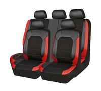 Juego de Fundas para Asientos de Coche para VW Passat B5 B6 B7, Fundas de Asiento de Cuero PU para 5 Asientos para Los Asientos Delanteros y Traseros,D Black+Red