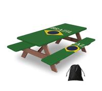 Juego de fundas para banco de mesa de picnic de 183 cm, protector de barbacoa al aire libre para campamento de verano