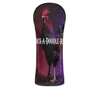Juego de fundas para cabeza de golf con etiquetas intercambiables para conductor, maderas y gallo, gótico híbrido, patrón Cock-a-Doodle-doo