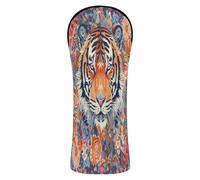 Juego de fundas para cabeza de golf estilo bohemio con flores y tigres florales de piel de primera calidad con intercambiable No. Etiquetas para conductores, maderas e híbridos