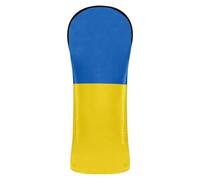 Juego de fundas para cabeza de palo de golf con bandera de Ucrania, color amarillo y azul, de cuero de primera calidad, impermeable, con etiquetas de números para conductor y bosque de calle