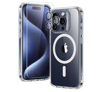 Juego de fundas para iPhone 15 Pro Max, 1 protector de pantalla de vidrio templado, 1 juego de protectores de lentes, protecci?n de grado militar,