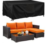 Juego de fundas para muebles de patio, juego de sofás modulares para exteriores, impermeables, para mesa de comedor de jardín, funda rectangular resistente a la intemperie, color negro, 420D, 80 x 50