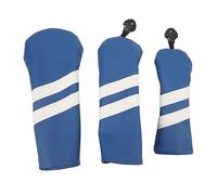 Juego de Fundas para Palos de Golf, 3 Fundas de Cuero PU para Driver, Funda para Madera híbrida, Protector de Palos con Etiqueta giratoria, Accesorios de Golf (Azul)