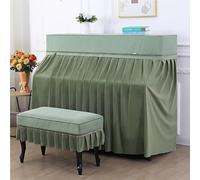 Juego De Fundas para Piano Vertical Antipolvo Cubierta Completa, Moderno Minimalista Ideal para Estudio En Casa(Green,Set (single))