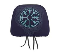 Juego de fundas para reposacabezas de coche con brújula vikinga, mitología nórdica, símbolo de protección nórdica, para asientos delanteros y traseros, universales, para la mayoría de coches, sedán y