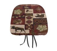 Juego de fundas para reposacabezas de coche con diseño de alce, ciervo y oso, estilo cabaña rústica, para asientos delanteros y traseros, universales, para la mayoría de coches, sedán y SUV. Un regal