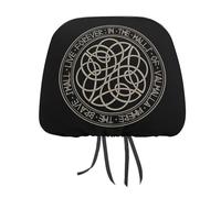 Juego de fundas para reposacabezas de coche con diseño de árbol de la vida vikingo Yggdrasil, mitología nórdica dorada, para asientos delanteros y traseros, universales, para la mayoría de coches, se