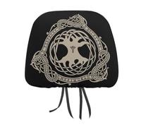 Juego de fundas para reposacabezas de coche con diseño de árbol de la vida vikingo Yggdrasil, mitología nórdica dorada, para asientos delanteros y traseros, universales, para la mayoría de coches, se